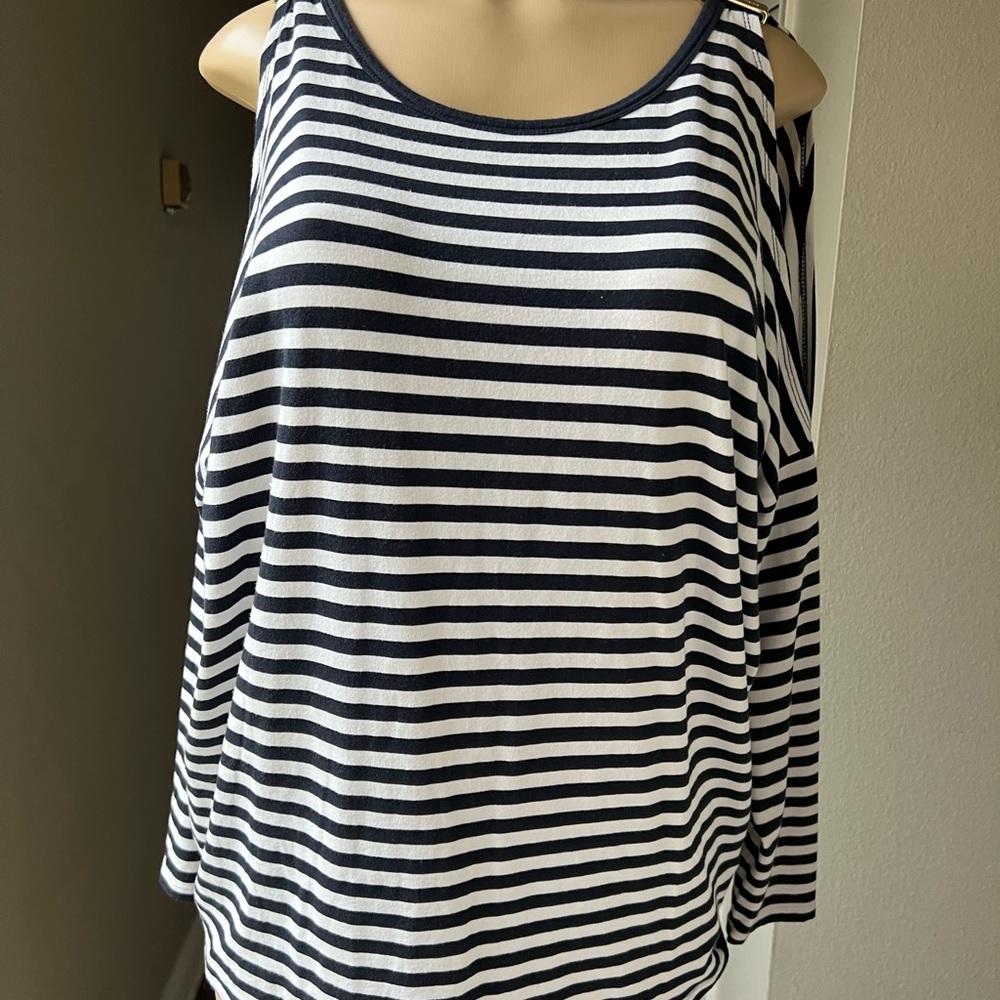 Michael Kors Navy and White Striped Tank Top